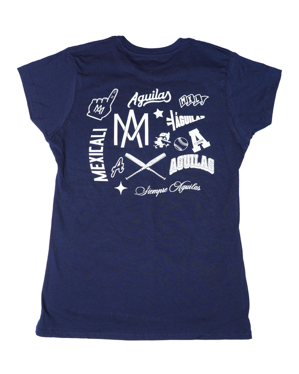 Playera Dama Marino Elementos Águilas 2026