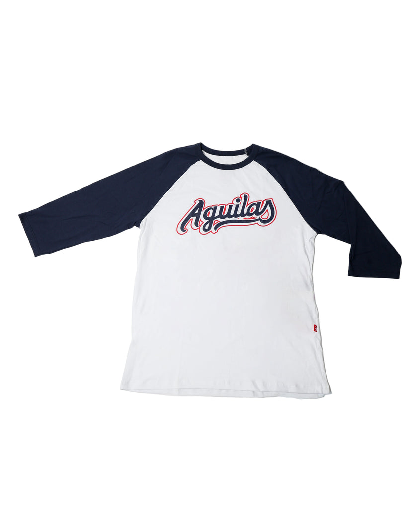 Playera Bicolor Marino Manga 3/4 Aguilas 25-26