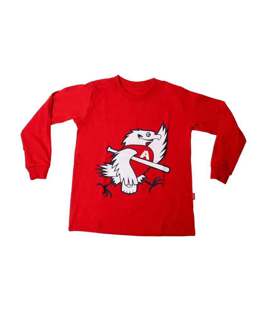 Playera Infantil Roja Manga Larga Aguila 25-26