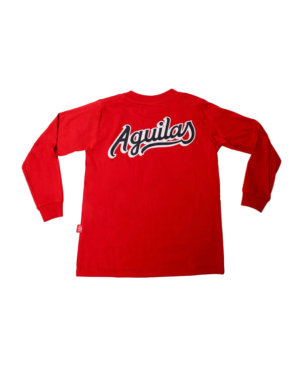 Playera Infantil Roja Manga Larga Aguila 25-26