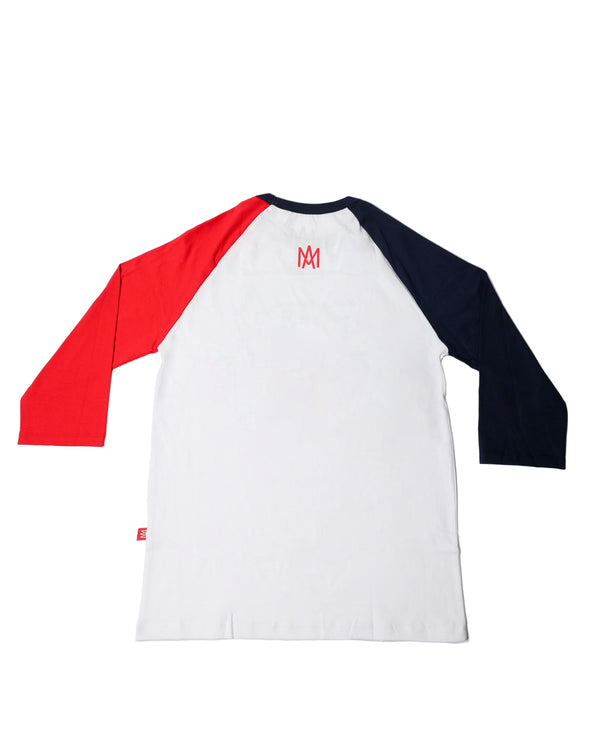 Playera Tricolor Manga 3/4 Logo Aguila 25-26