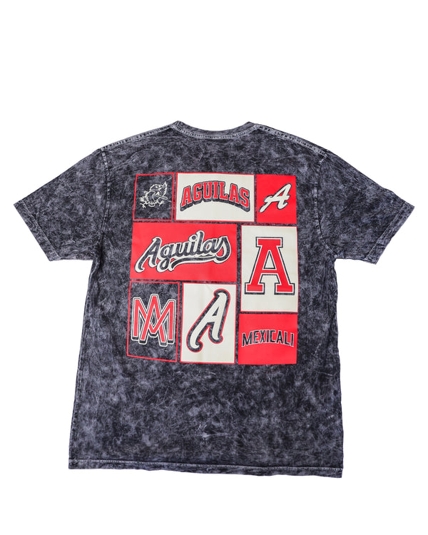 Playera Vintage Negra Mosaico Águilas 2026