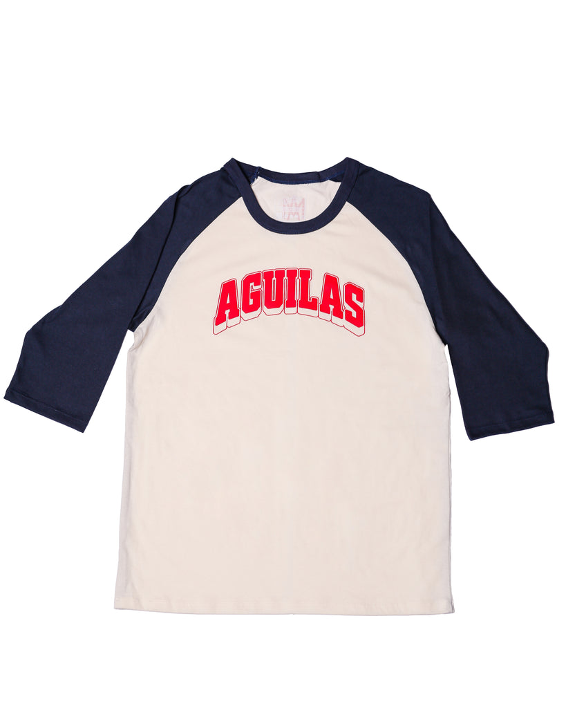 Playera Bicolor Marino Manga 3/4 Águilas 2026