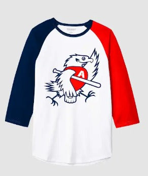 Playera Tricolor Manga 3/4 Logo Aguila 25-26