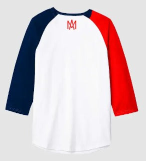 Playera Tricolor Manga 3/4 Logo Aguila 25-26