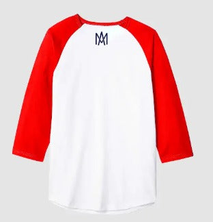 Playera Bicolor Rojo Manga 3/4 Mexicali 25-26
